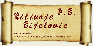 Milivoje Bijelović vizit kartica